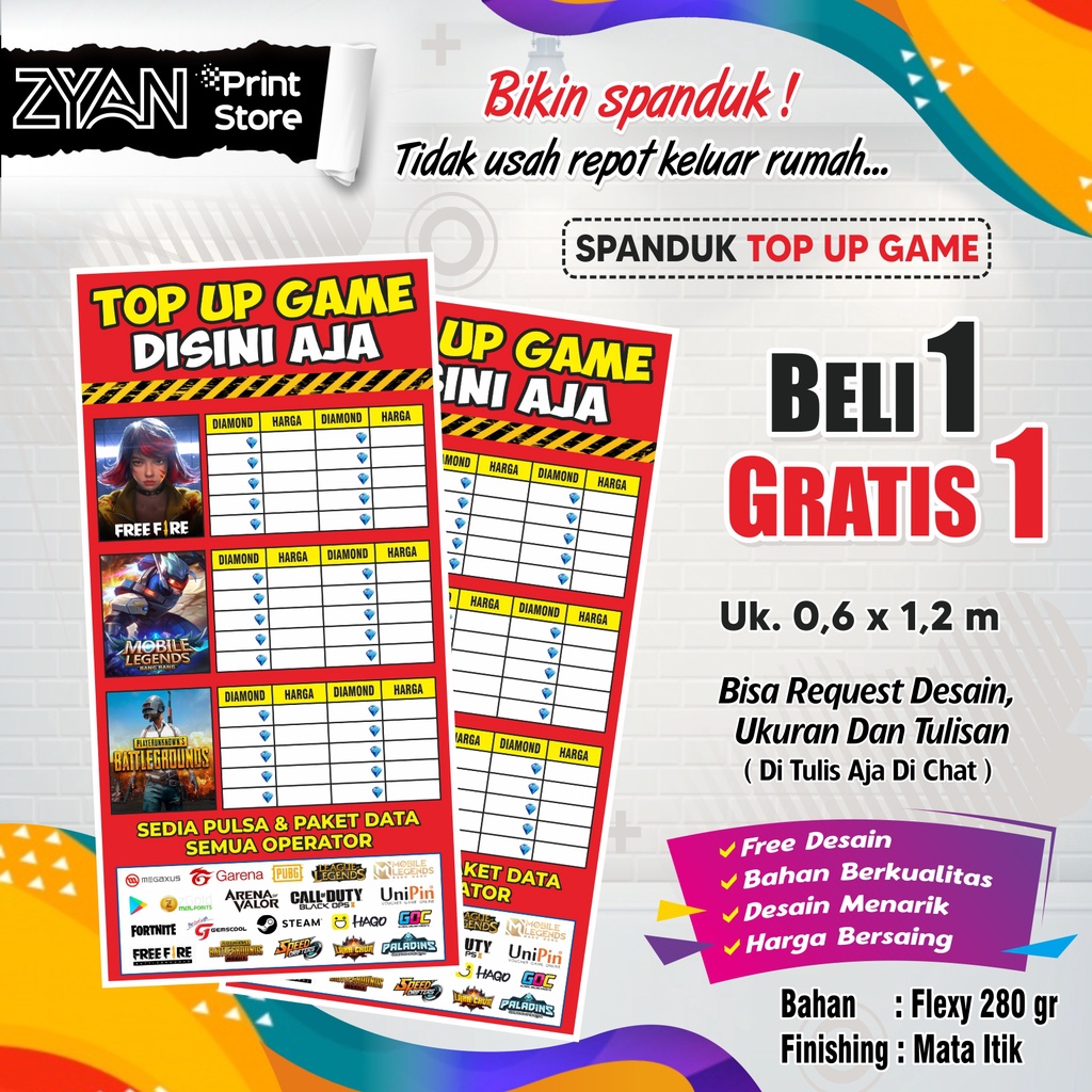 SPANDUK BANNER TOP UP GAME