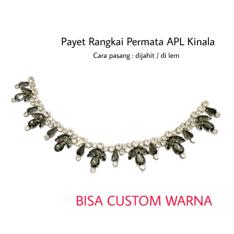 payet rangkai leher permata APL kinala black grey gold pink