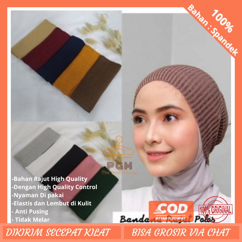 CIPUT RAJUT INNER BANDANA POLOS PREMIUM DALAMAN JILBAB RAJUT BISA COD