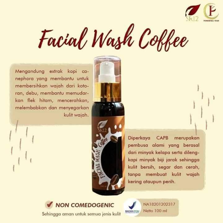 FACIAL WASH COFFEE SR12 / MEMBANTU MENGURANGI FLEK HITAM / BEKAS JERAWAT