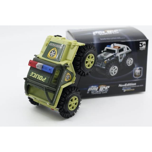 POLICE DAN JEEP TUMBLING TIPPING CAR MAINAN MOBIL JUNGKIR BALIK ANAK LAKI MONSTER