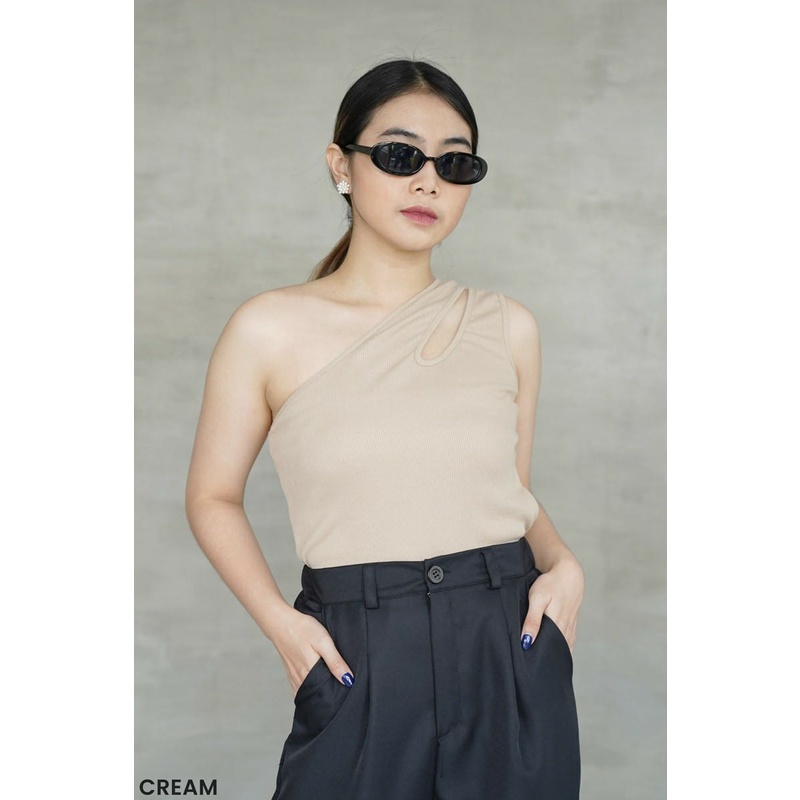 Denisa One Shoulder Top Atasan Tank Top Wanita