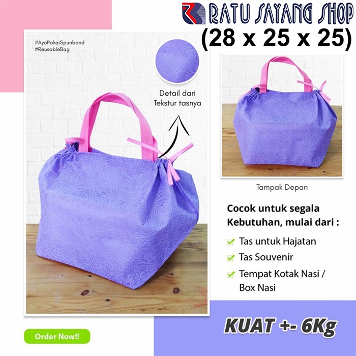 

TAS SPUNBOND SYUKURAN| TAS HAJATAN TEXSTUR MODEL JAHIT (28X25X25)