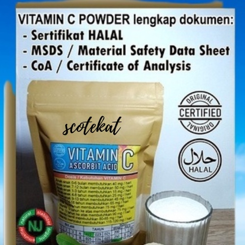 

Asam Askorbat Powder/Vitamin C murni bubuk 250 gram