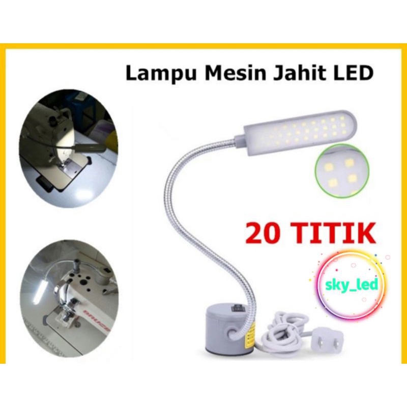 Lampu Mesin Jahit LED 20 Titik magnet (PAKAI COLOKAN)