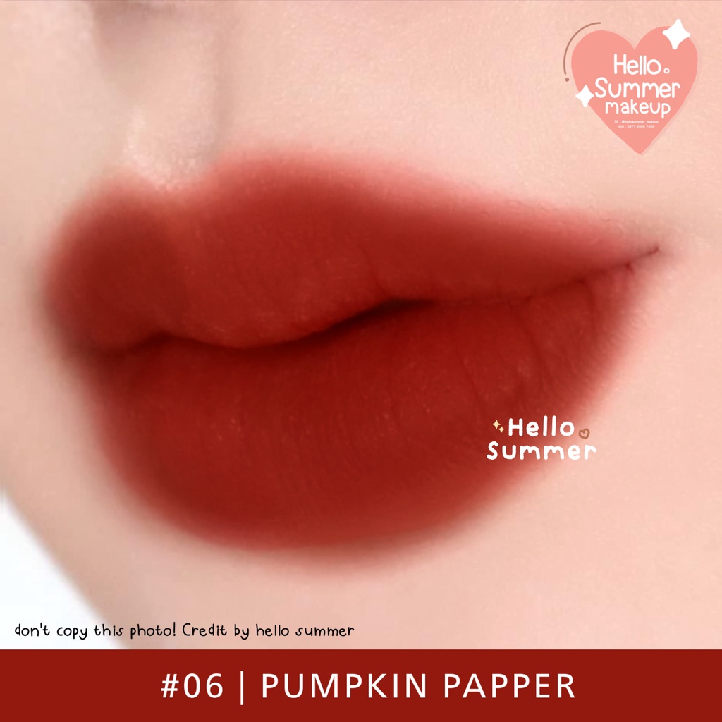 𝐌𝐀𝐓𝐓𝐄 𝐋𝐈𝐏𝐒𝐓𝐈𝐂𝐊 - Kiss Beauty Red Velvet Lasting Lip Color Lipgloss Longlasting 3ml Tahan Lama-#06 Pumpkin Paper