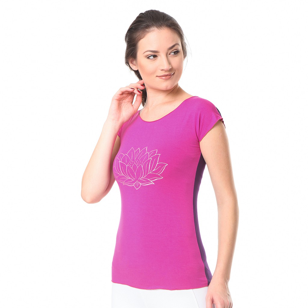 Baju Senam Wanita Murah / Mix Warna / Double Colour / Kaos Warna Pink Ungu