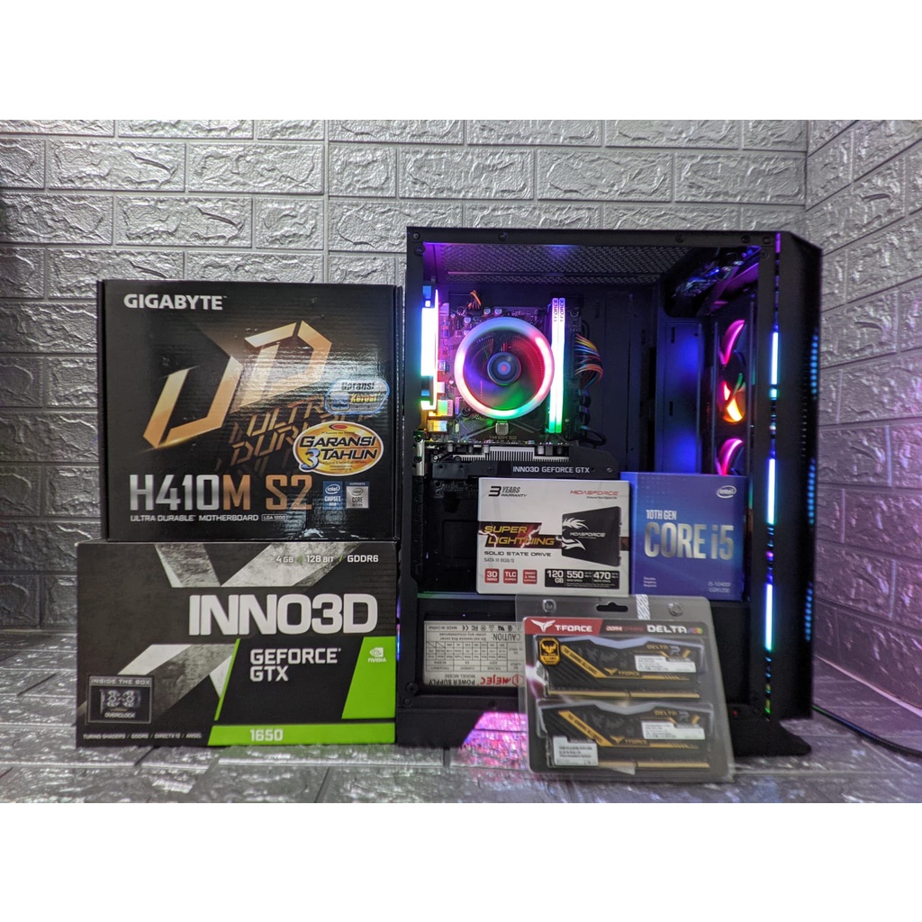 PC GAMING &amp; DESIGN FULL SET DDR4 I5-10400F / 16GB / 1650 4GB + MONITOR