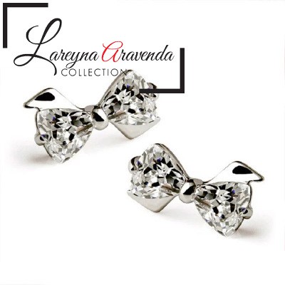 Anting Titanium Wanita Model Pita Kristal Crystal Unik AT029