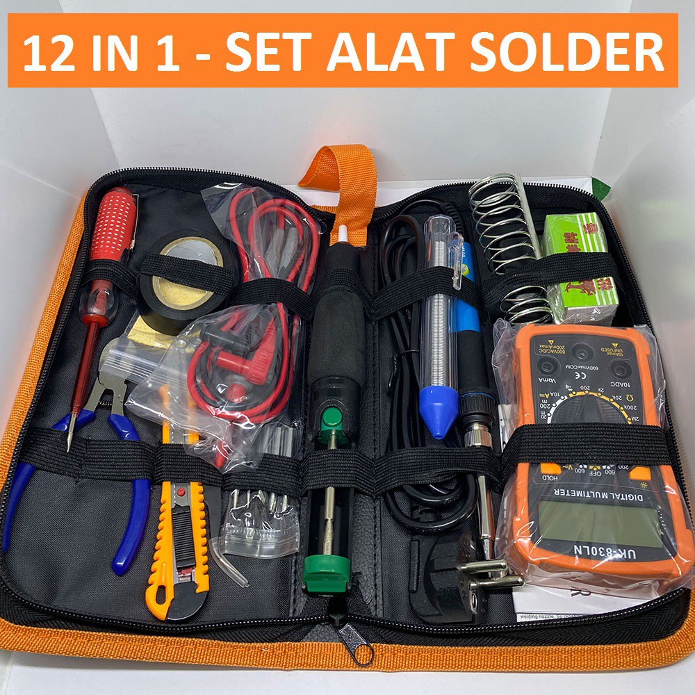 Set Alat Solder / HandsKit Soldering Iron Tool Kit 110V 60W (12 in 1) / Peralatan Solder