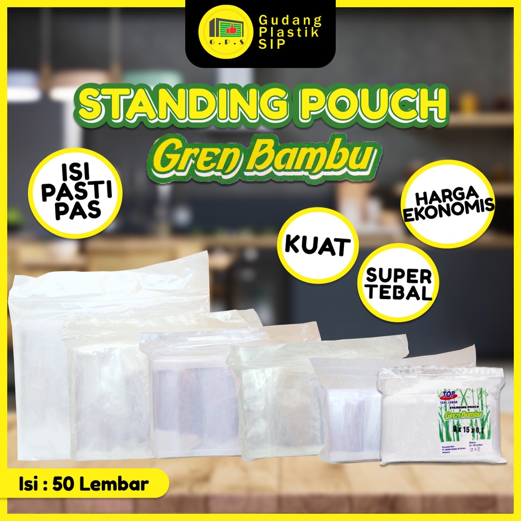 PLASTIK STANDING POUCH 9X15 CM / PLASTIK KLIP BERDIRI ISI 50