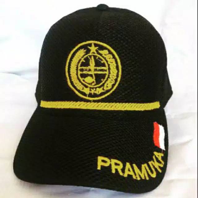 Topi Pramuka Paskibra Doubelmess Jaring Topi Tekolah Masker Pramuka