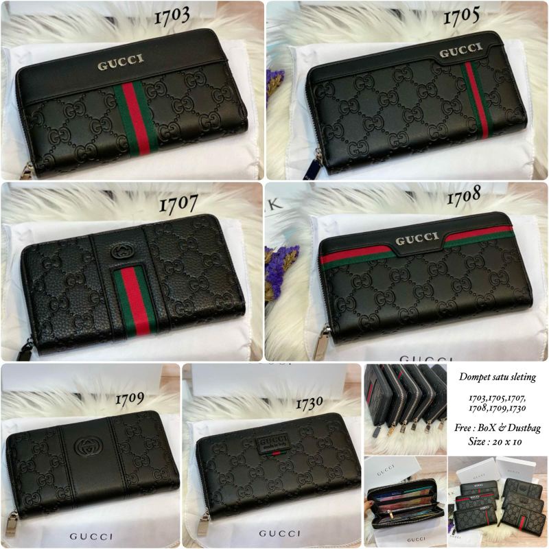 New Dompet Long Zipper Black Seriess Free Box Import Semprem