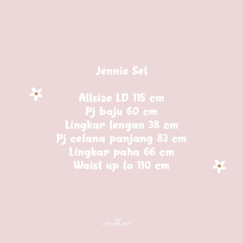 COCO - JENNIE SET - Celana Panjang - Setelan Wanita - Homewear - Pakaian Wanita - Piyama Wanita - Dailywear - Set Wanita-8