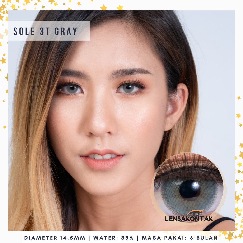 (CUCI GUDANG) Softlens EOS Sole 3t Gray - Abu