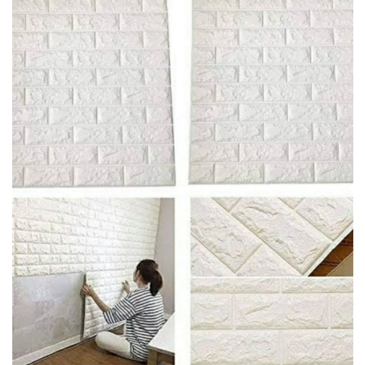 WALPAPER DINDING 3 D BRICKPOAM 70X77XM