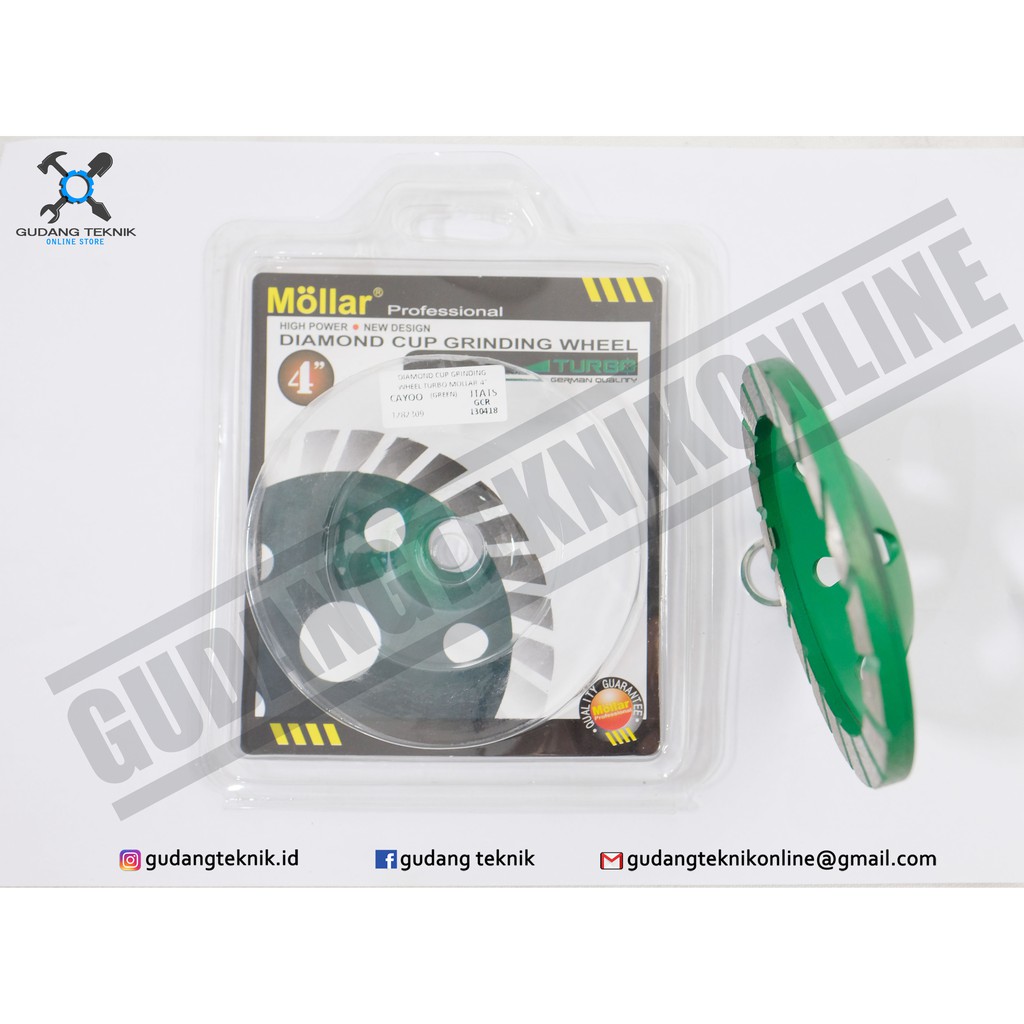 DIAMOND CUP GRINDING WHEEL TURBO MOLLAR 4&quot; (GREEN)