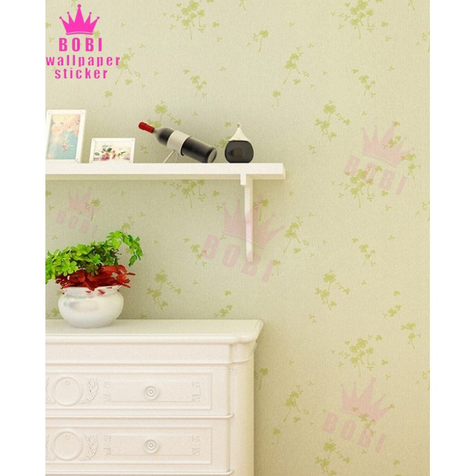 Wallpaper Sticker Motif Bunga Hijau - 8010 New / Wallpaper New 2021 /  Uk.9mx45cm