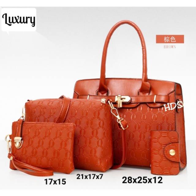 luxury bags 4in1 set tas slempang wanita murah/tas batam/tas import