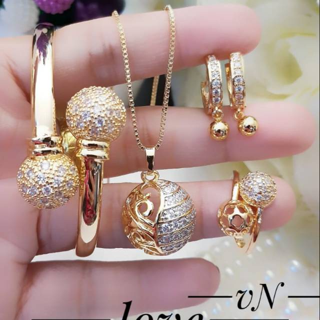 Xuping set perhiasan lapis emas 24k 203c