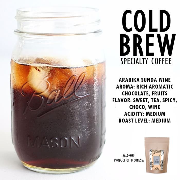 

Biji Kopi Ice Coffee Cold Brew 250gr Drip Halokoffi Sunda Wine