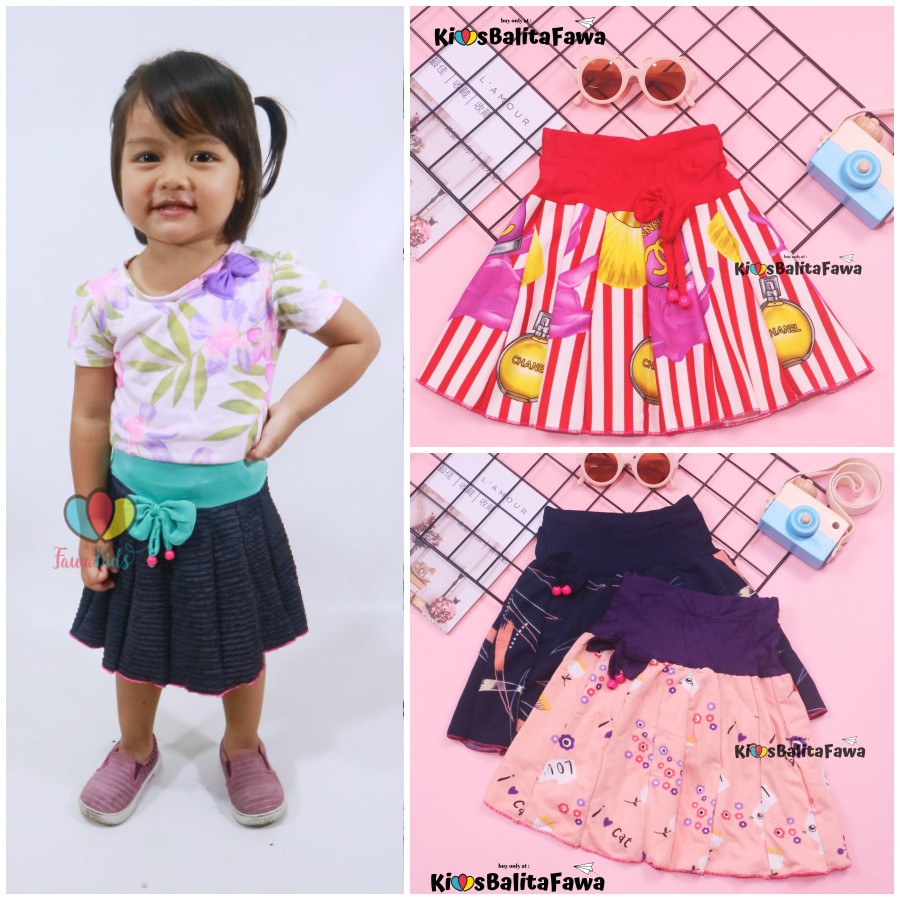 Rok Cassie uk 1-4 Tahun / Rok Anak Perempuan Murah Skirt Pendek Polos  Pakaian Fashion Import