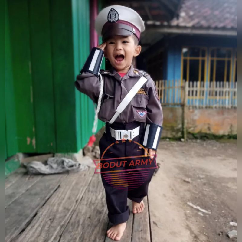 BAJU SERAGAM PROFESI KOSTUM POLISI ANAK/POCIL/POLISI CILIK / SERAGAM ANAK/KOSTUM ANAK SABARA