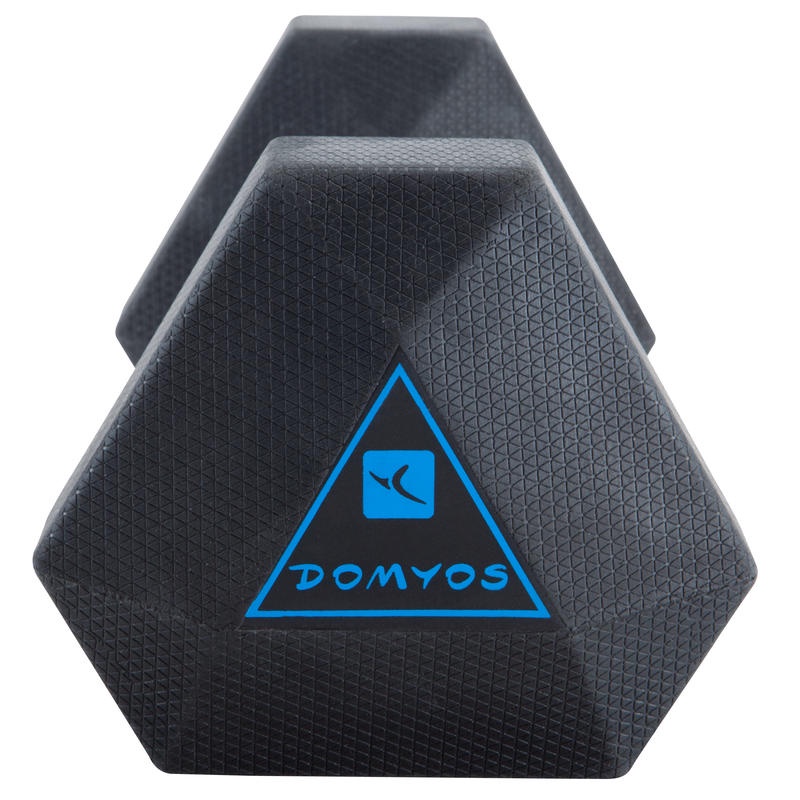 DOMYOS Hex Dumbbell Barbel Alat Angkat Beban Gym Fitness Berat 7.5 kg