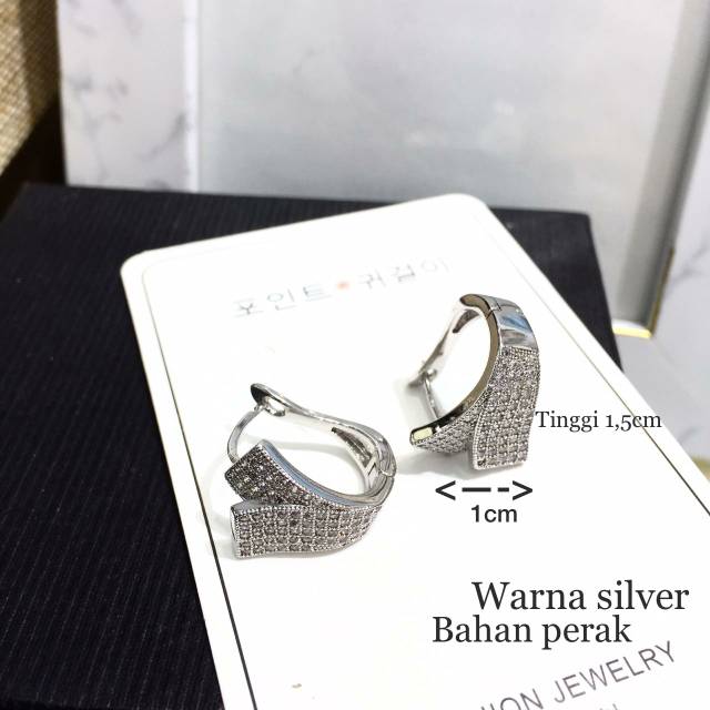 Anting Silver925 Full mata anting silver Anti Karat anti alergi anting premium berlian kilap 094