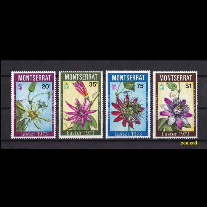 

0463 Perangko Montserrat 1973 Flowers 4v Mnh