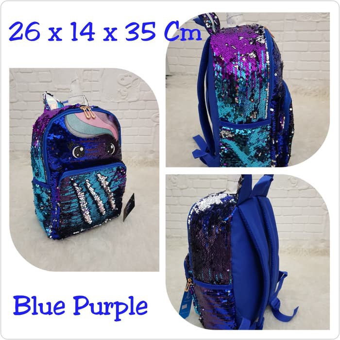Tas Import / Tas Justice / Backpack / Tas Ransel Sequins Unicorn