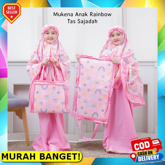 Mukena Anak Kekinian Terusan Mewah Set Cod Bagus X1E9 Rayon Motif Simple Kartun Murah Travelling Hig