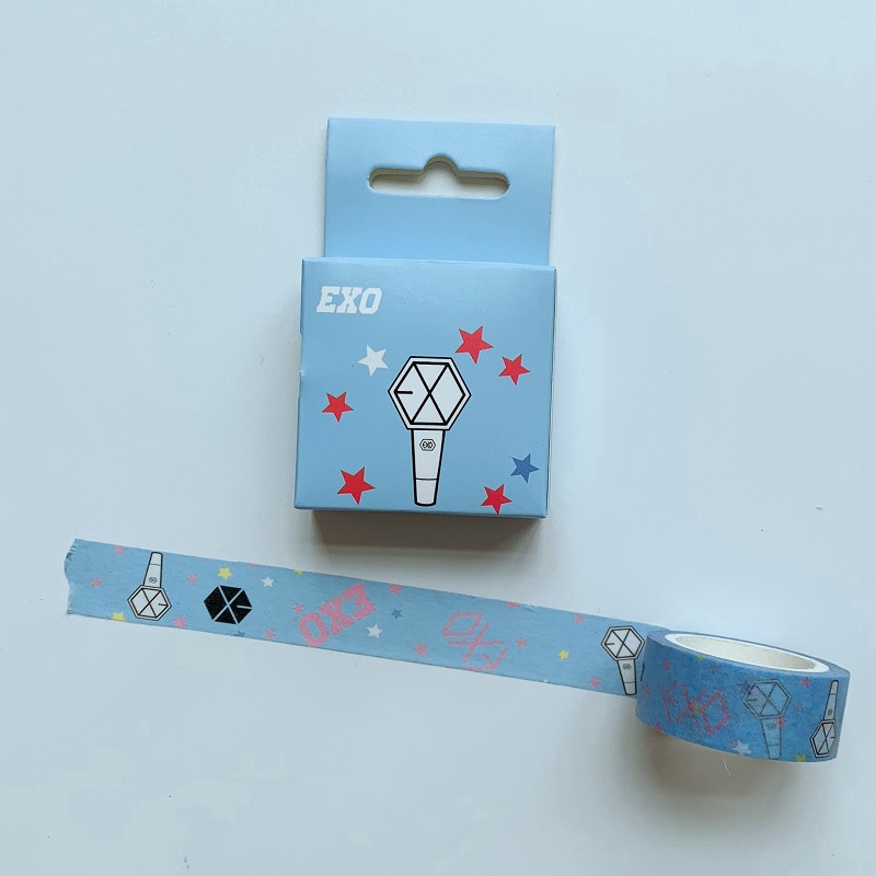 Kpop BTS EXO SEVENTEEN Washi Tape Kartun Lucu Stiker Hadiah Fans