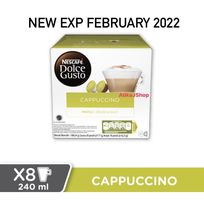 

Kopi - Nescafe Dolce Gusto Cappuccino - Capsule - Exp Feb 2022