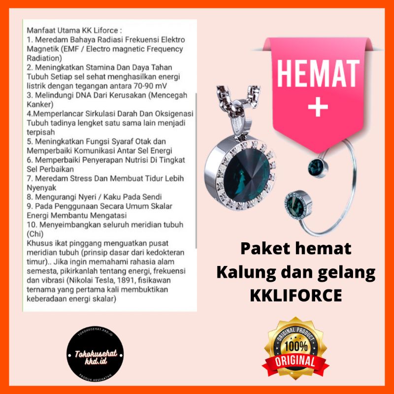 PAKET HEMAT KALUNG DAN GELANG KESEHATAN KKLIFORCE