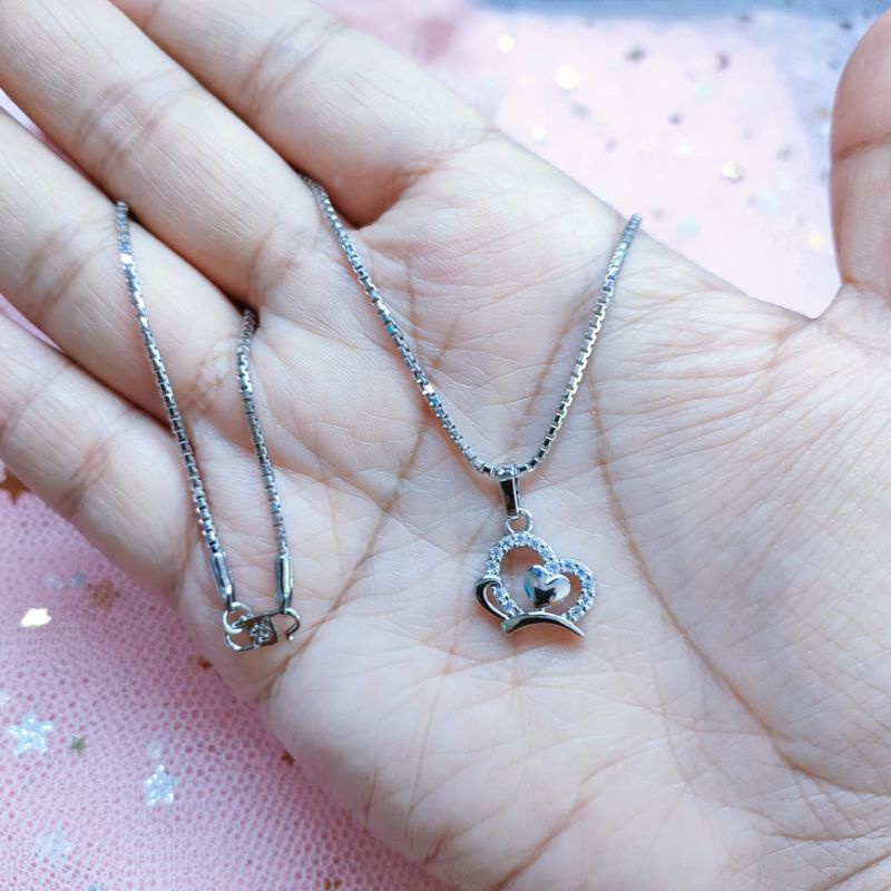 Kalung Set Liontin Wanita Titanium Anti Karat Lapis Emas Jewelry442B/S