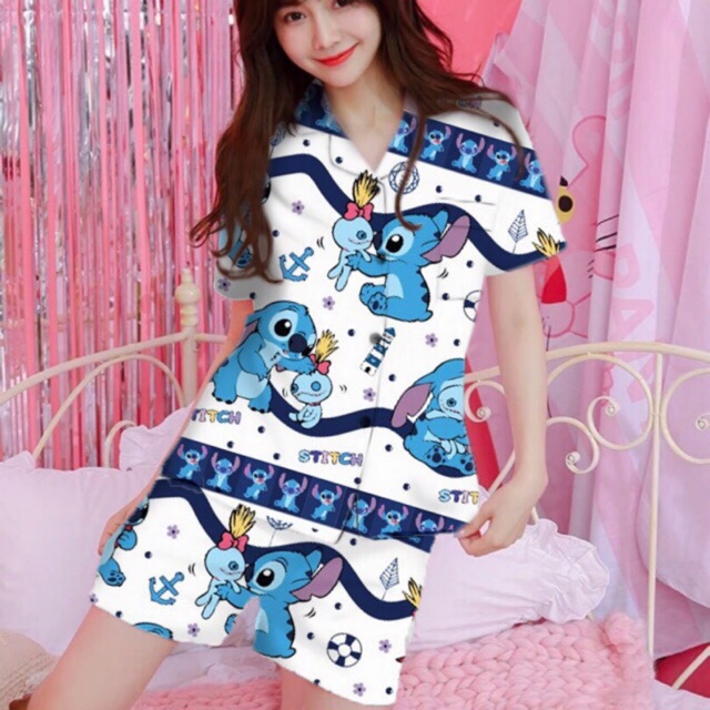 PiyamaStore lilo white HP Baju  Tidur Wanita  Piyama 