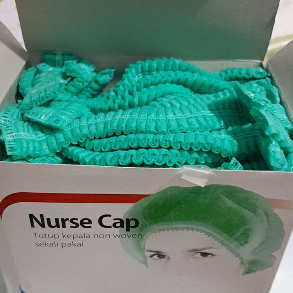 Nurse Cap Topi Perawat Penutup Kepala Non Woven OneMed box 100pcs