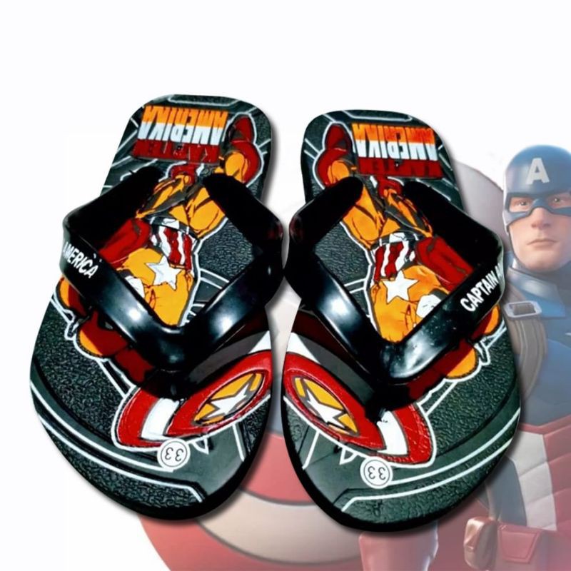 SANDAL ANAK KAPTEN AMERIKA SANDAL KRAKTER SIZE 21-35