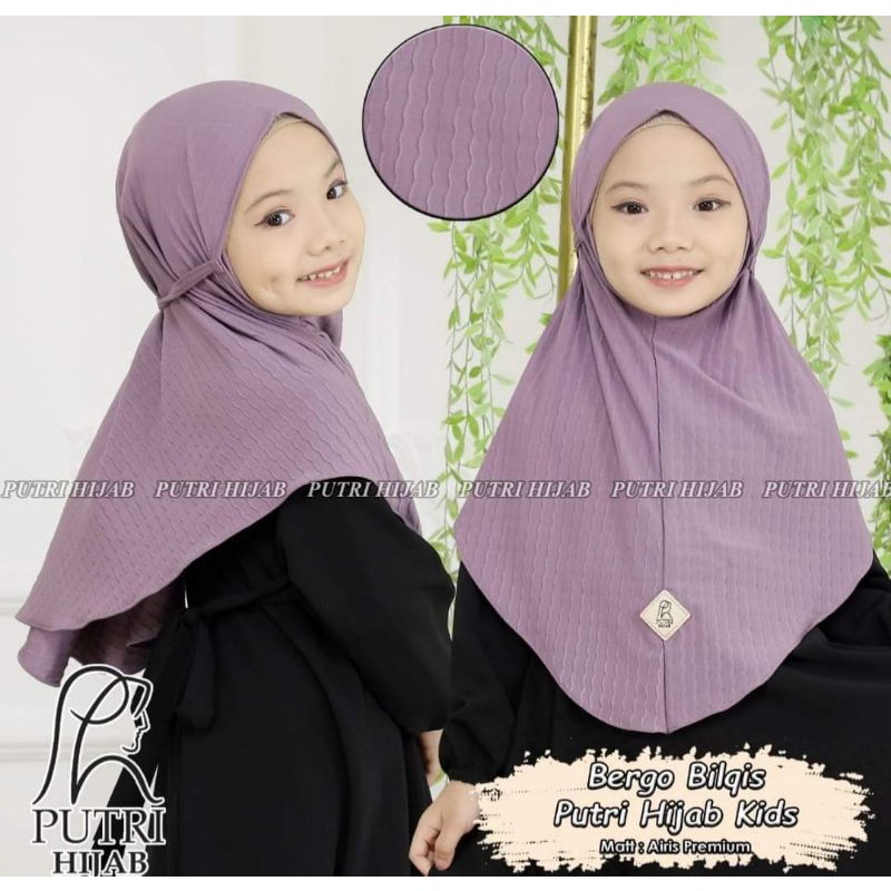 Hijab Jilbab Bergo Instan Anak Jersey Non Pet Ori Putri Hijab