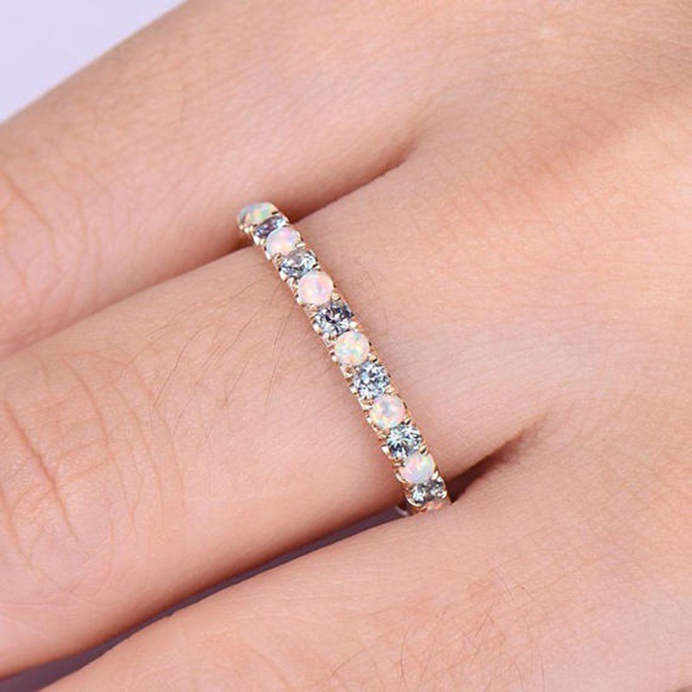 Cincin Bahan Sterling Silver 925 Warna Rose Gold Untuk Wanita Ccb36