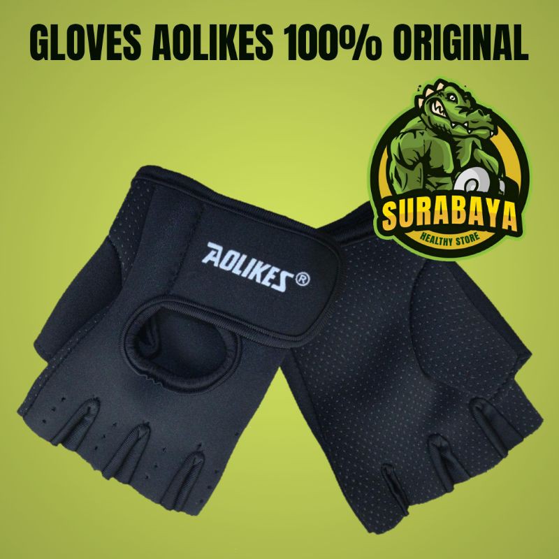 SARUNG TANGAN FITNESS GLOVES AOLIKES ORIGINAL SPORT GLOVE WRIST WRAP AKSESORIS FITNES GYM NOT HAND STRAP