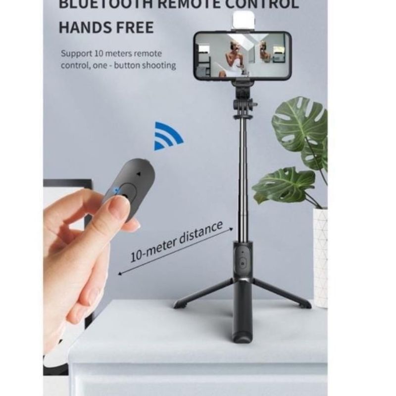 {DS} Tongsis Bluetooth 3 in 1 QO7 / Selfie Stick Tripod Phone Stand Bluetooth Q07