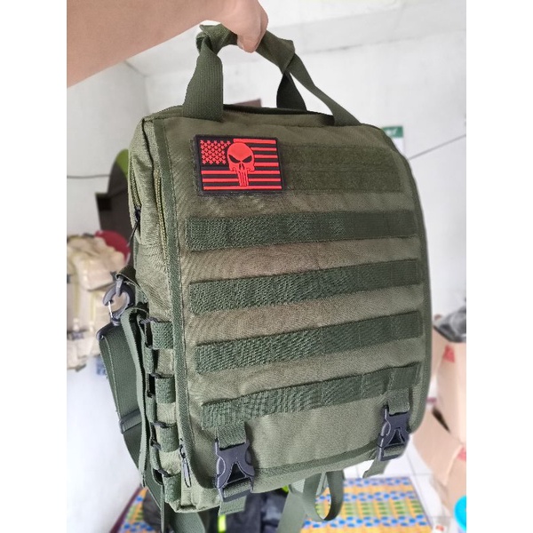 tas Laptop Army(free 1 logo random)
