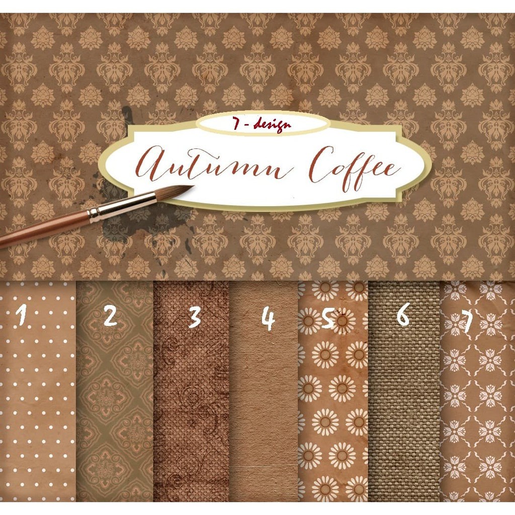 Kertas Scrapbook - Autumn Coffee 1-7_FFH20 Design