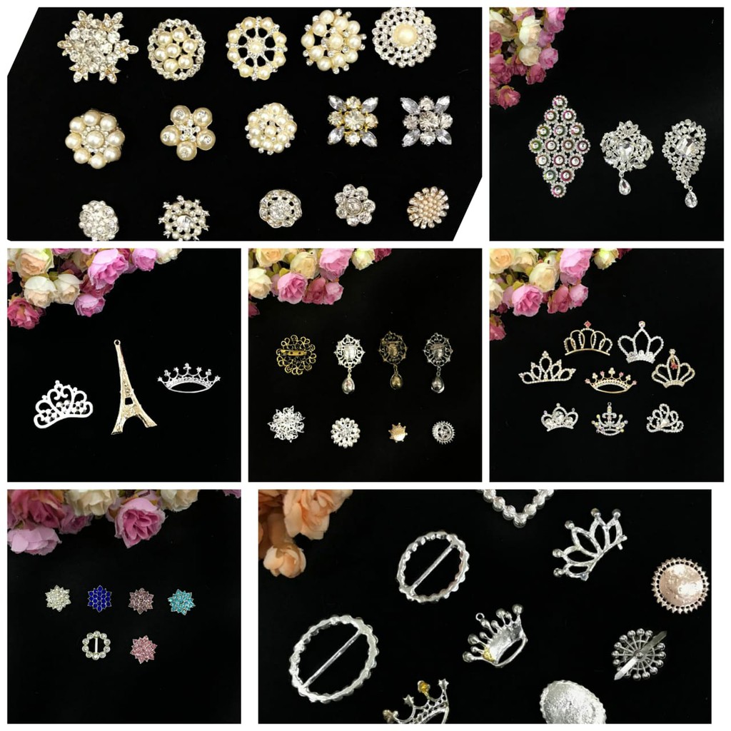 1 BUAH - CHARM MATA MATA | MATA MUTIARA | BAHAN BROSS | APLIKASI JEPIT