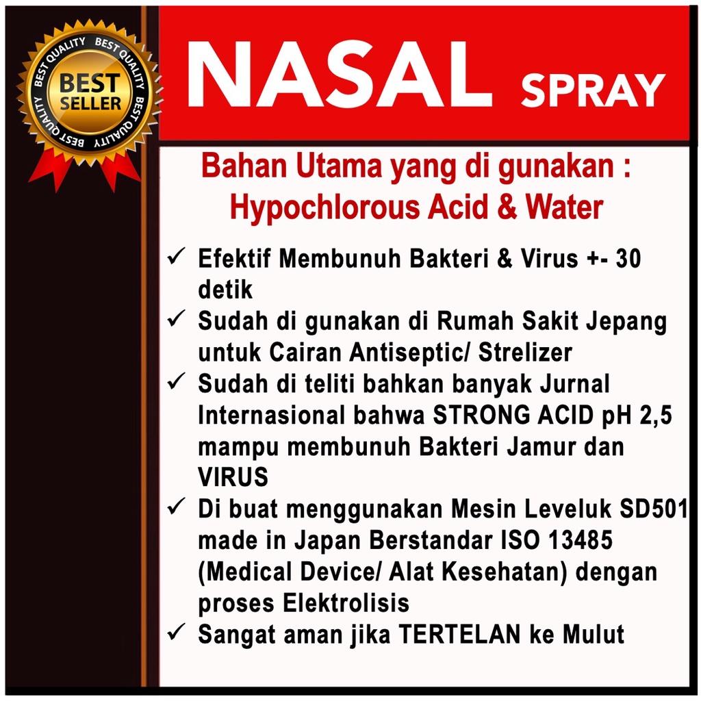 Nasal Spray  Strong Acid  Anosmia  Dewasa Anak Bayi Anti Virus dan Bakteri