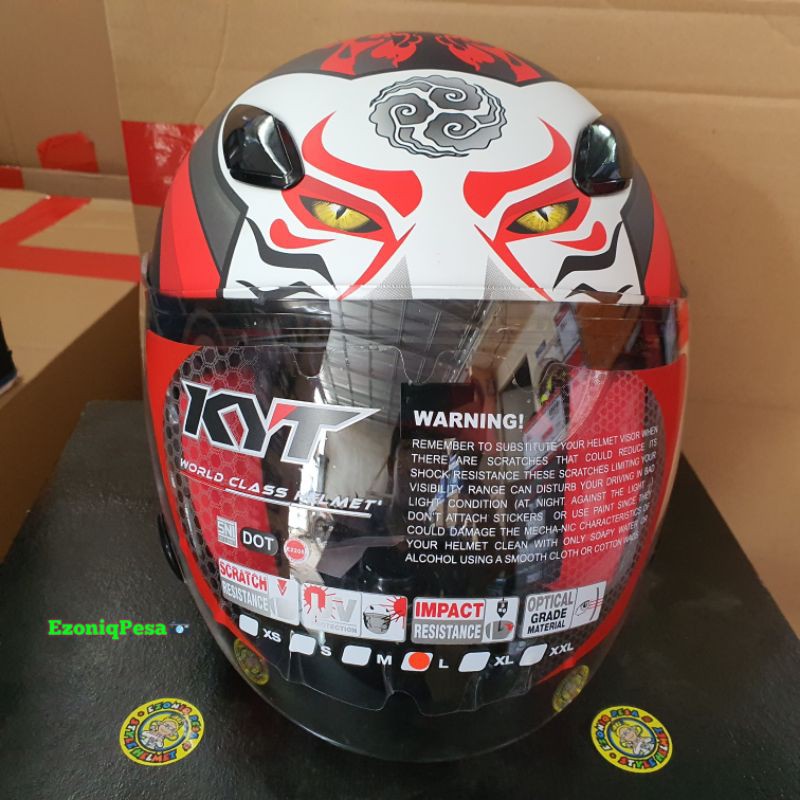 HELM KYT DJ MARU MOTIF CAT KABUKI MATT DOFF