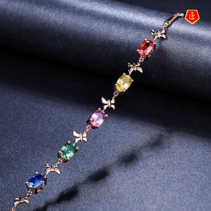 [Ready Stock]Fashion Colorful Gem Sapphire Bracelet