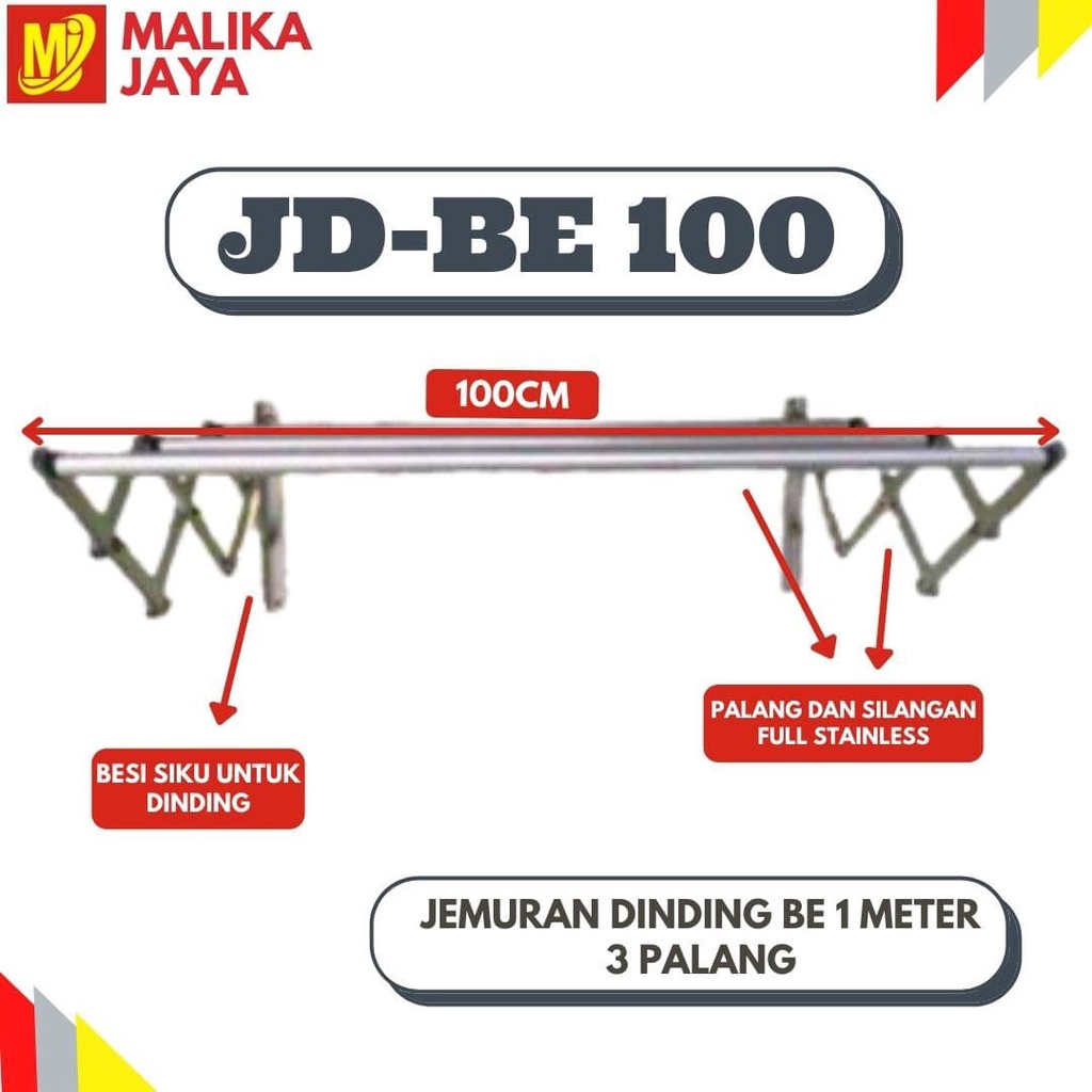 Jemuran Dinding BE 100 cm Warna Silver